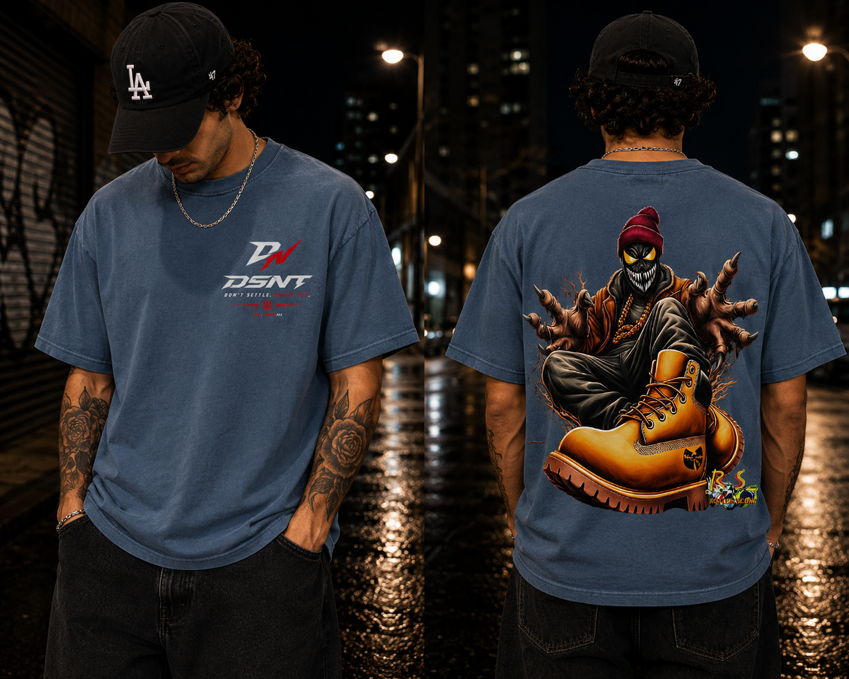 Washed Blue Masked Figure